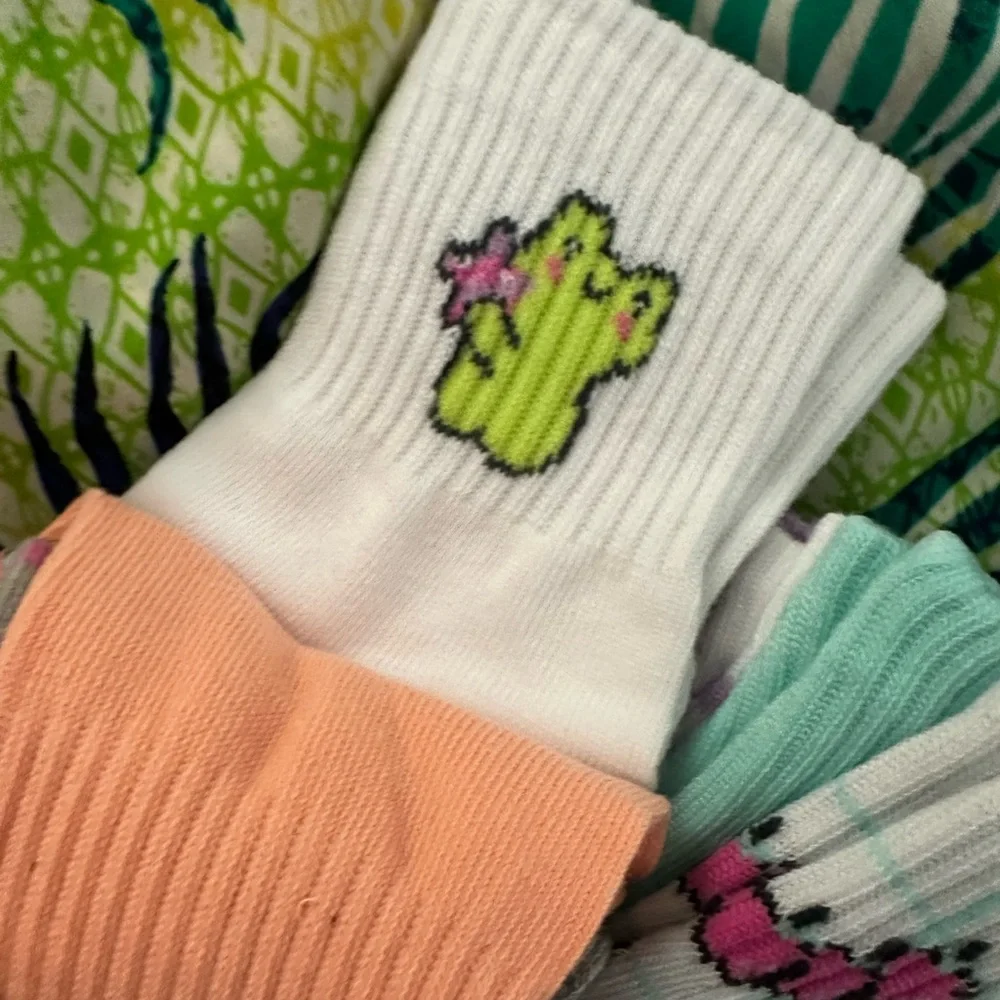 🧦 Capelli New York 8-Pair Quarter Socks Cute Kawaii Bear Heart Print M/L